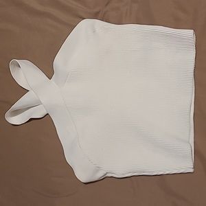 White Babaton criss cross cropped top